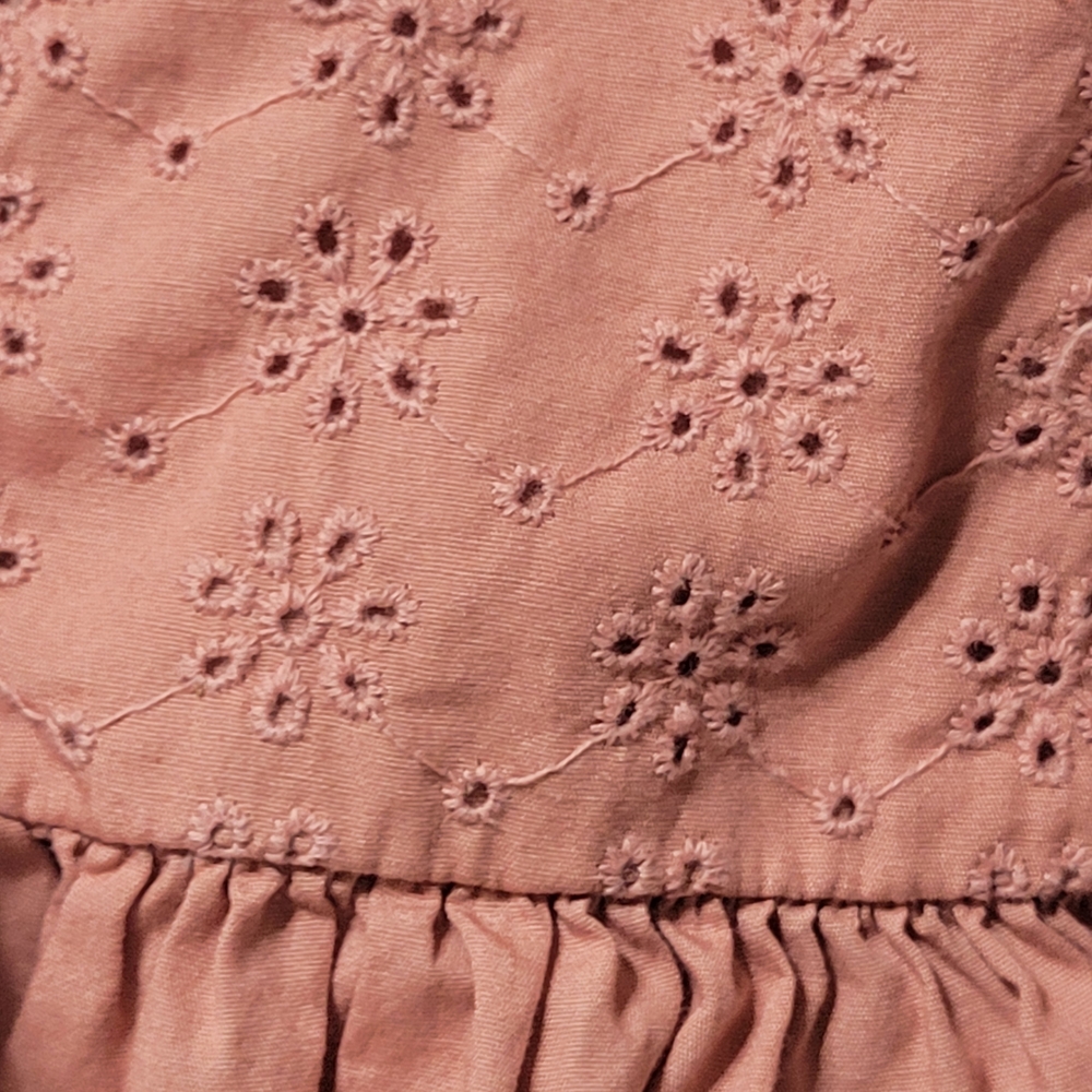 Art Class Girls 2T Pink Eyelet Flutter Sleeve Dress - Picture 3 of 6